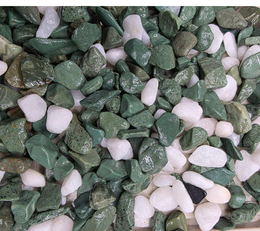 Covor de piatra cul Verde Poly+ Alb Poly (37.75kg)